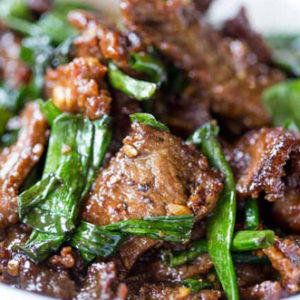 Mongolian Beef with Scallions and Roasted Zucchini (Ideal Protein)